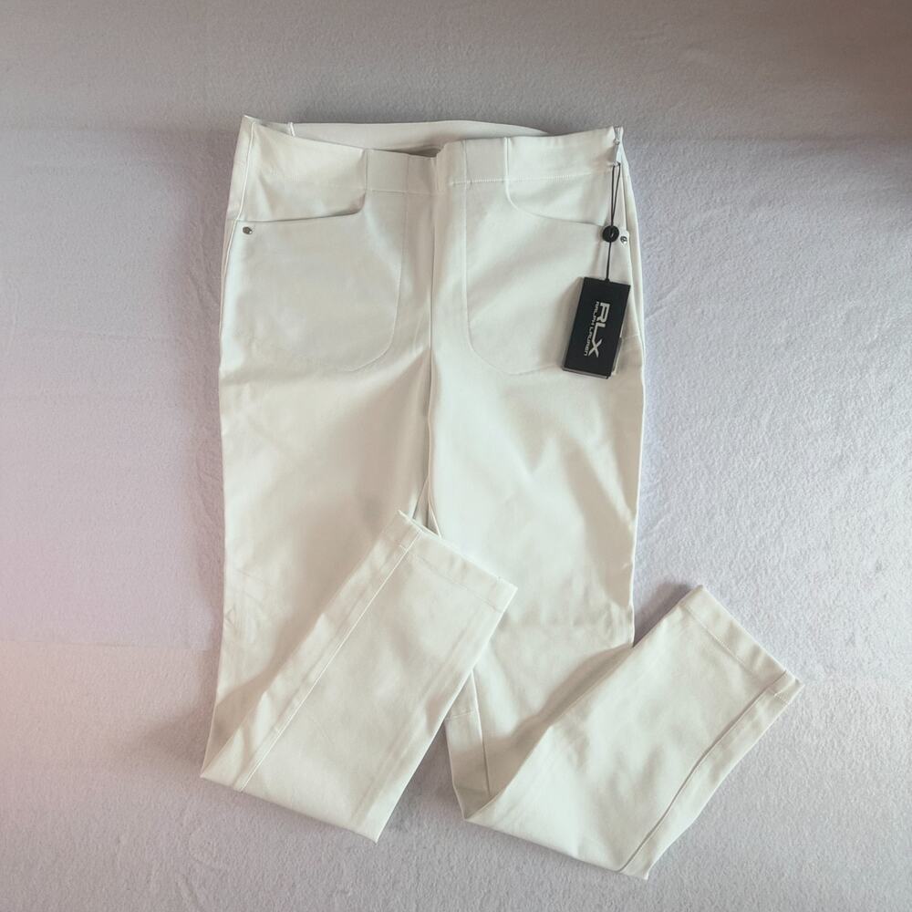 RLX Ralph Lauren Golf Pants Womens Stretch Side Zip White Size 6 NWT